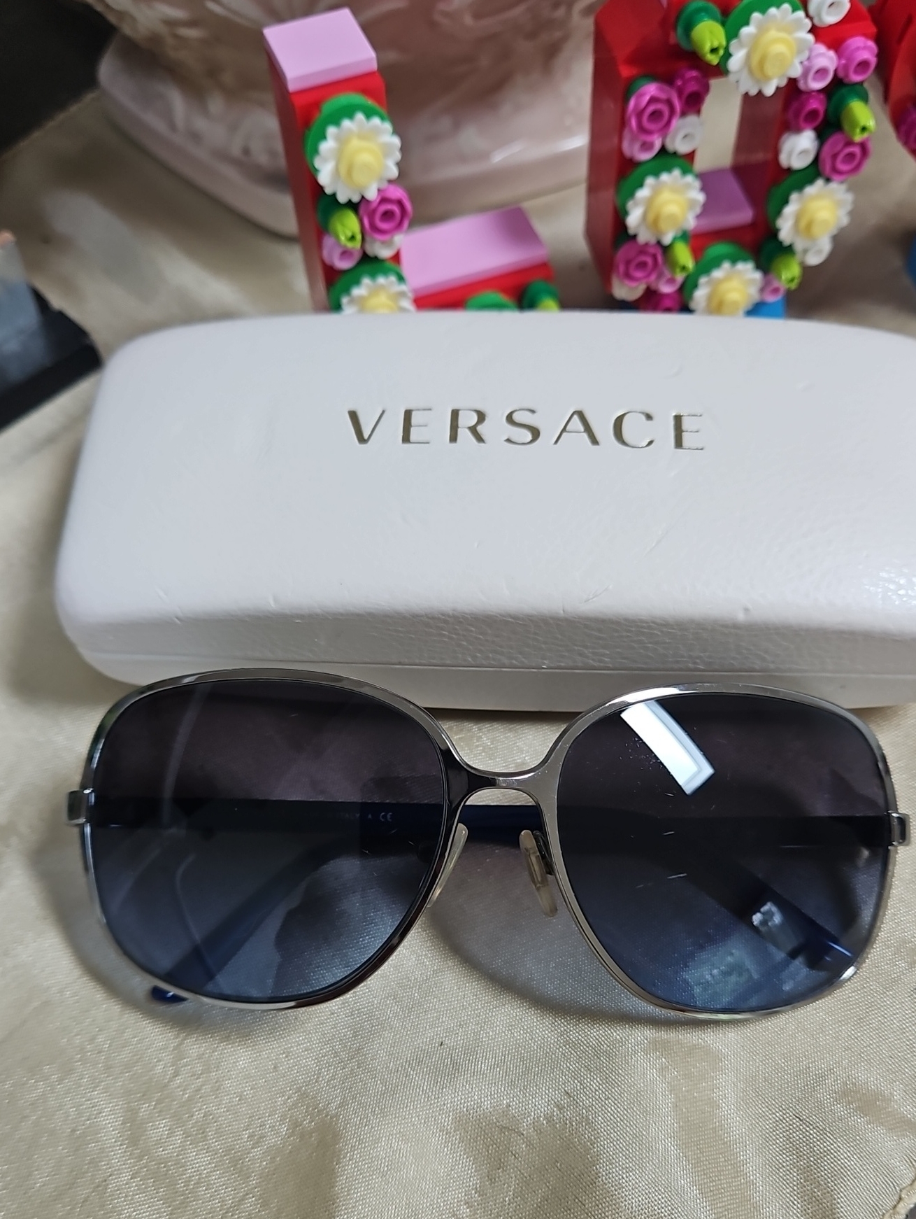 Versace Women’s Sunglasses With Black Gradient Lenses And Silver Frame